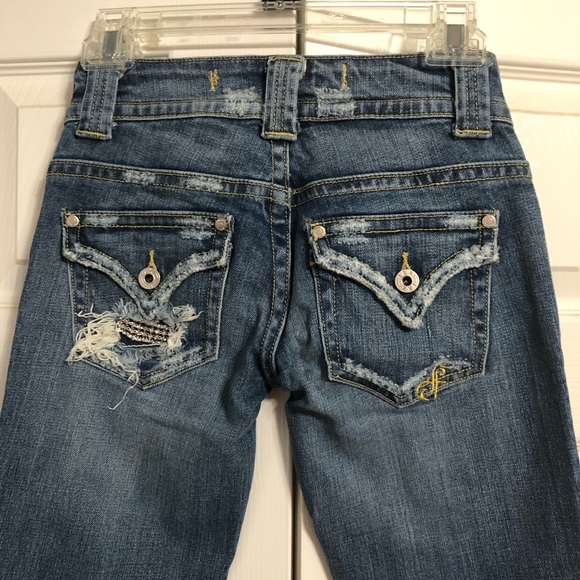 XXI Premium Jeans Size 25 Bootcut Low Cut Jeans Denim and Diamonds - Picture 5 of 12